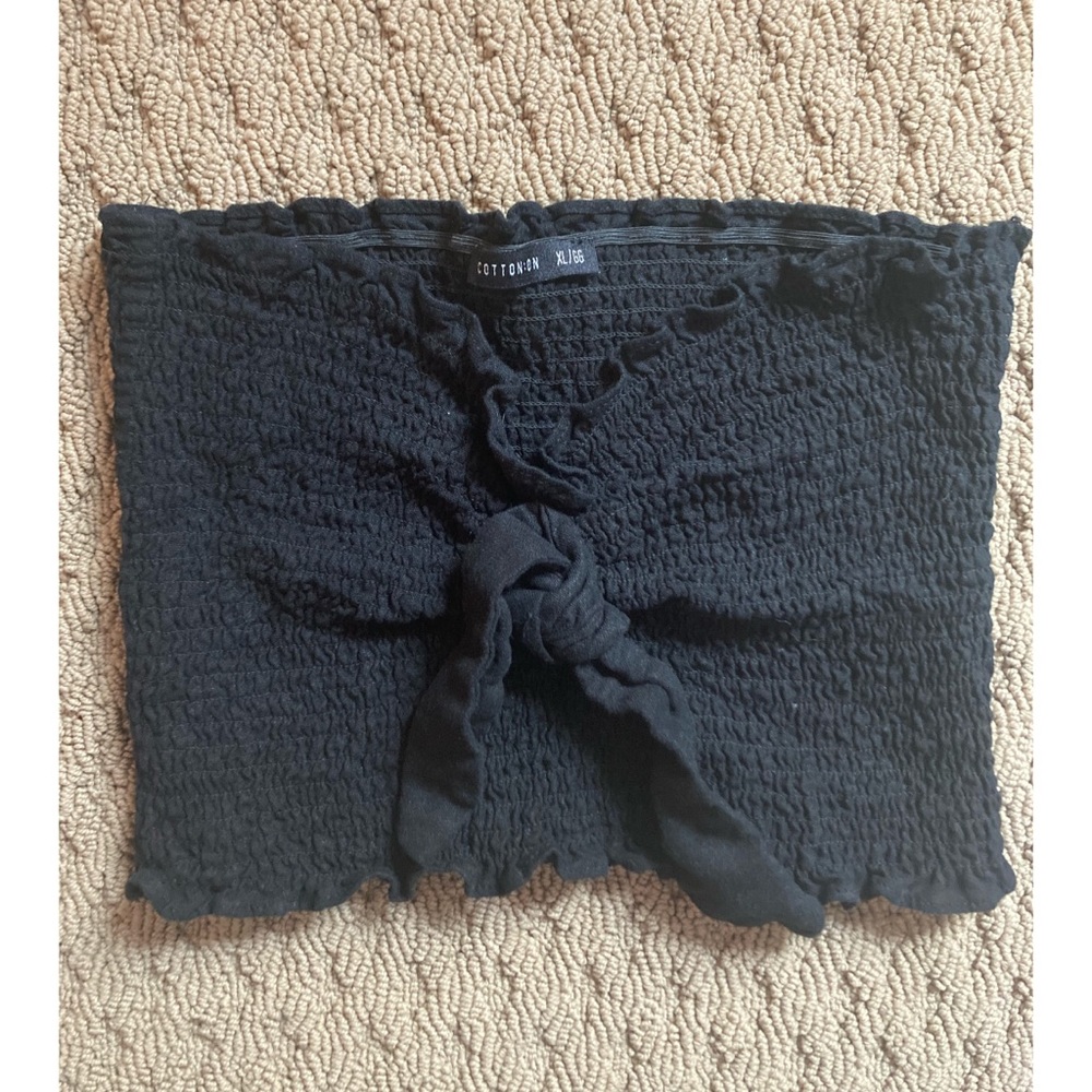 Black Ruched Tube Top